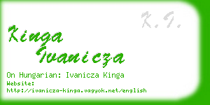 kinga ivanicza business card